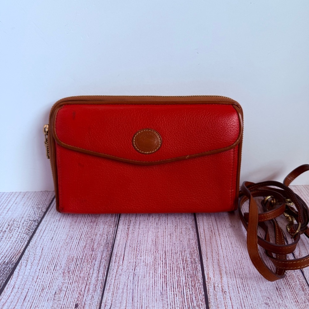 DOONEY & BOURKE Red Leather Vintage 80’s Crossbody Bag Purse